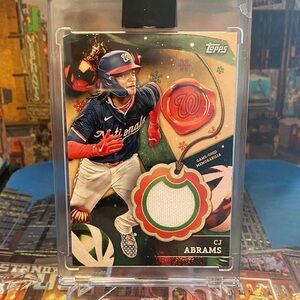 Topps CJ Abrams Baseball Card with Red and Blue Accents